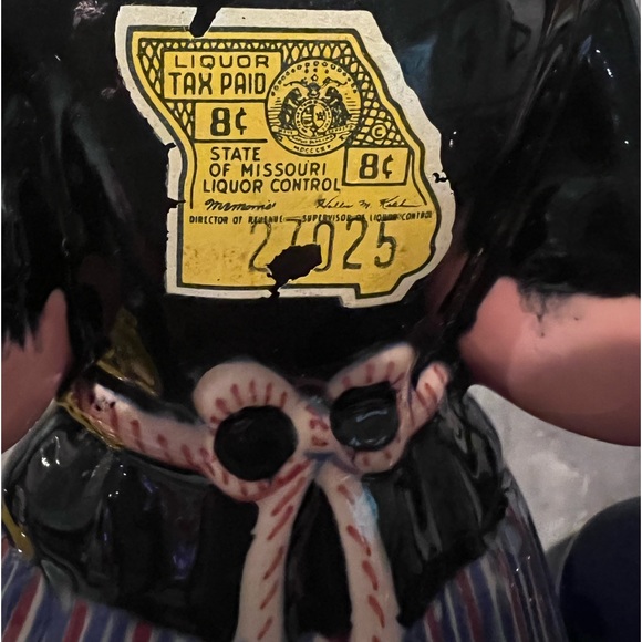 OLD HOLLAND NETHERLANDS WHISKEY DECANTER LADY HAND PAINTED W/ LIQUOR TAX STAMP - Picture 13 of 15